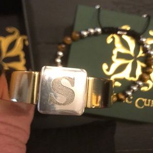 Rustic Cuff “S” initial Cuff & Accent Bracelet